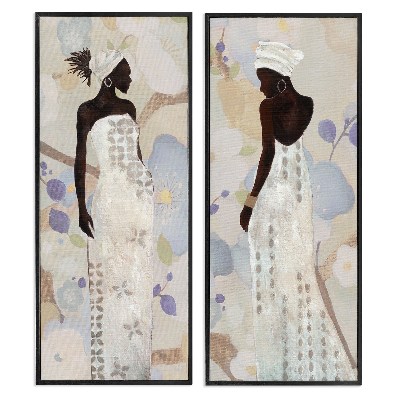 Stupell Industries Stylish Neutrals Women 2pc Framed Giclee Wall Art Set Design by Janet Tava